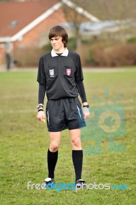 Young Football Referee Stock Photo