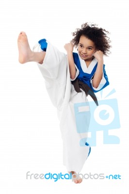 Young Kid Practicing Karate Stock Photo Young Kid Practicing Karate Stock Photo