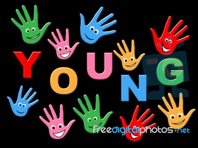 Young Kids Shows Human Artwork And Colorful Stock Image