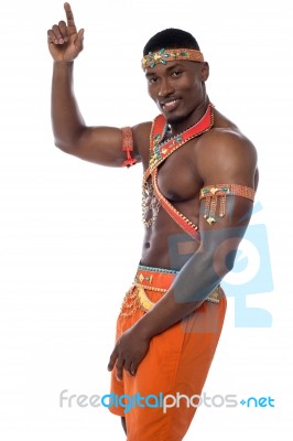Young Male Samba Dancer In Action Stock Photo