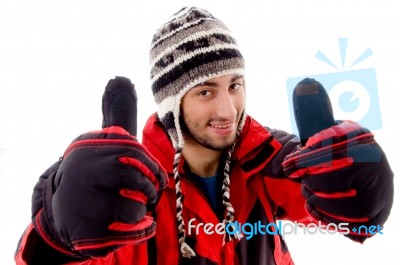 Young Male Showing Thumbs Up Stock Photo