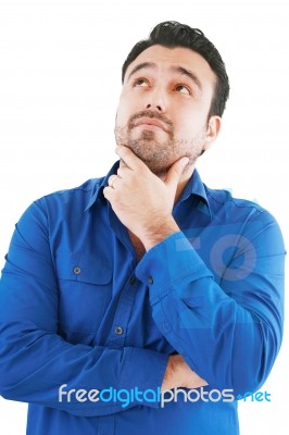 Young Man In Thinking Stock Photo