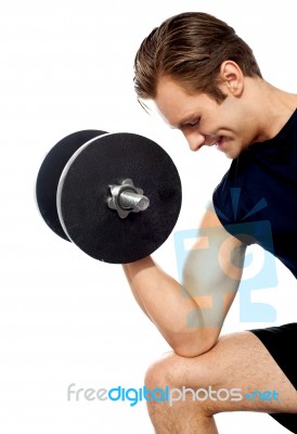 young man With Dumbbells Stock Photo