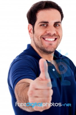 Young Man With Thumbs Up Stock Photo