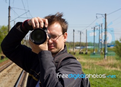 Young Photografer Stock Photo