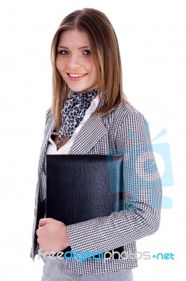 Young Professional Woman Holding Her Office Files Stock Photo