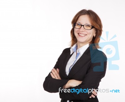 Young Smiling Business Woman Stock Photo