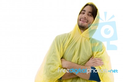 Young Smiling Man With Folded Hands Stock Photo