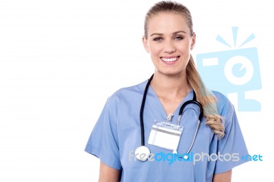 Young Smiling Medical Worker Stock Photo
