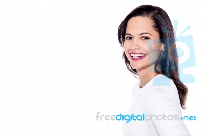 Young Smiling Pretty Woman Stock Photo