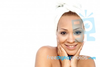 Young Spa Lady With A Glowing Skin Stock Photo