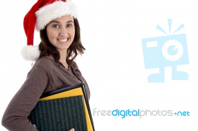 Young Student Holding Notebooks Stock Photo