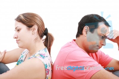Young Troubled Couple Stock Photo