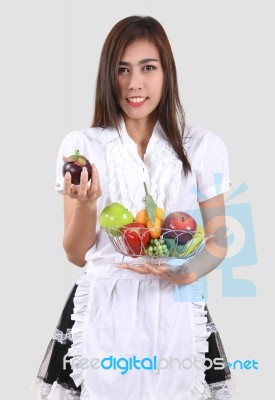 Young Waitress Stock Photo