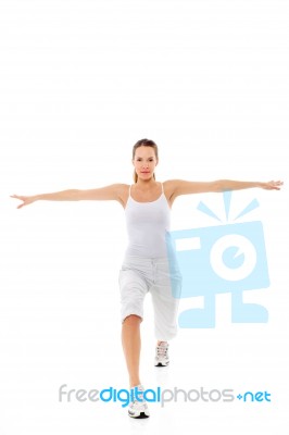 Young Woman Exercising Stock Photo