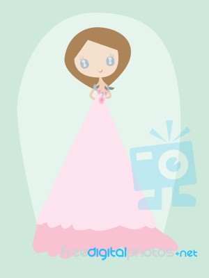 Young Woman In A Wedding Dress Stock Image