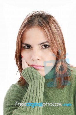 Young Woman In Depression Stock Photo