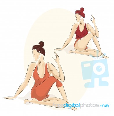 Young Woman Making Yoga Pose Stock Image