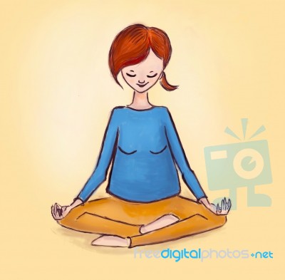 Young Woman Making Yoga Pose Stock Image