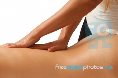 Young Woman Receiving  Massage Stock Photo