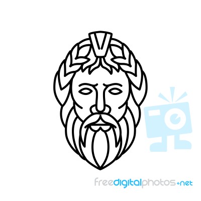 Zeus God Of Sky And Thunder Mono Line Stock Image Zeus God Of Sky And Thunder Mono Line Stock Image