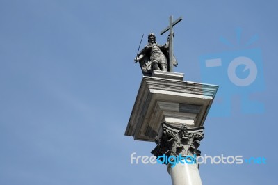 Zygmunts Column In The Old Town Market Square In Warsaw Stock Photo