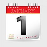 1 January On Calendar Stock Photo