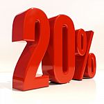 20 Percent Sign Stock Photo