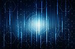 2d Illustration Abstract Futuristic Electronic Circuit Technology Background Stock Photo