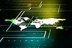 2d Illustration World Map Abstract Background Stock Photo