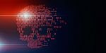 2d Rendering Digital Skull And Crossbones On Binary Code Stock Photo