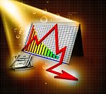 3d Business Decline Graph Stock Photo
