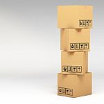 3d Cardboard Boxes Stock Photo