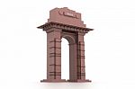 3d Design Of India Gate With Word India Stock Photo