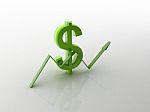 3d Dollar With Arrow  Stock Photo