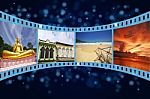 3D Film Strip With Pictures Stock Photo