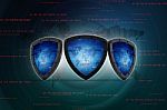 3d Illustration Security Concept - Shield  Stock Photo