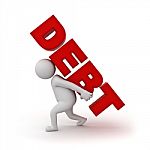 3d Man And Debt Stock Photo