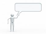 3d Man With Speech Bubble Stock Photo