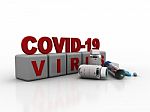 3d Render Corona Virus Disease Covid-19 Lab Testing Stock Photo