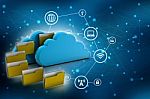 3d Rendering Cloud  Folder Network Stock Photo