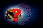 3d Rendering File Folder With Question Symbol Stock Photo