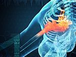 3d Rendering Human Shoulder Pain With The Anatomy Of A Skeleton Stock Photo