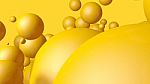 3d Rendering Spheres Abstract Background Glossy Yellow Bubbles B Stock Photo