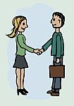 A Couple Shaking Hands Stock Photo