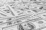 A Pile Of One Hundred U.s. Dollar Bills Background Stock Photo