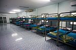A Row Soldier Bunk Beds Stock Photo