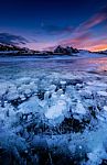 Abraham Lake Stock Photo