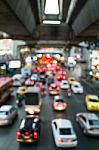 Abstract Blur Traffic And Car Lights Bokeh In Rush Hour Backgrou Stock Photo