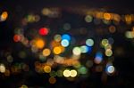 Abstract Bokeh Of City  Traffic Light Stock Photo